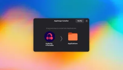 Captura de la interfaz de AppManager mostrando el flujo de instalación de una AppImage en Ubuntu
